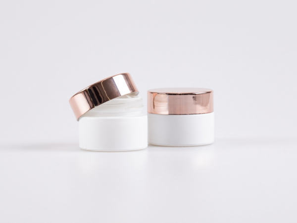 Weissglasdose 15 ml – Deckel Rosé